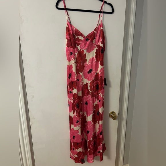 Lulu's Adina White Multi Floral Sleeveless Slip Midi Dress - Picture 2 of 4